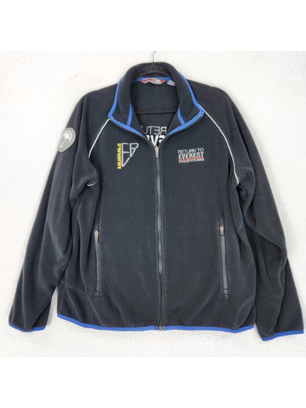 Eddie Bauer Jacket Mens Large Black Everest Expedition 365 Windcutter Fleece